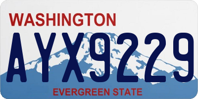 WA license plate AYX9229