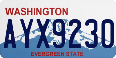 WA license plate AYX9230