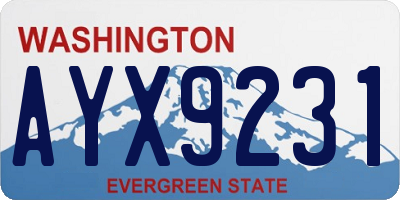 WA license plate AYX9231