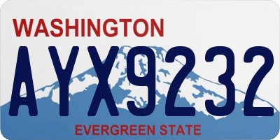 WA license plate AYX9232