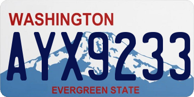 WA license plate AYX9233