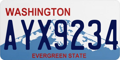 WA license plate AYX9234