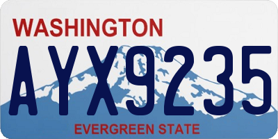 WA license plate AYX9235