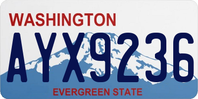 WA license plate AYX9236