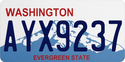 WA license plate AYX9237