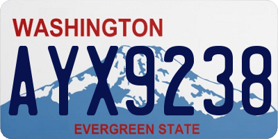 WA license plate AYX9238