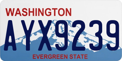 WA license plate AYX9239