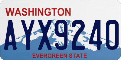 WA license plate AYX9240