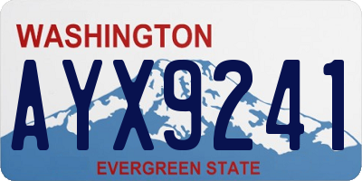 WA license plate AYX9241