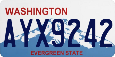 WA license plate AYX9242