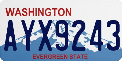 WA license plate AYX9243