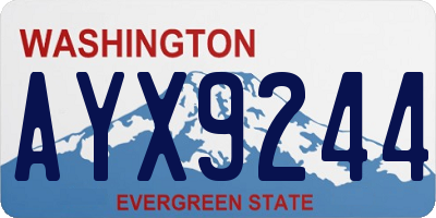 WA license plate AYX9244