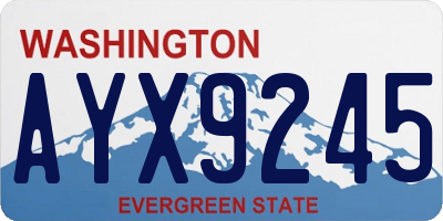 WA license plate AYX9245