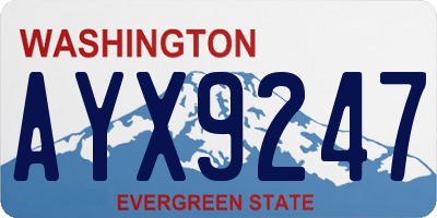 WA license plate AYX9247