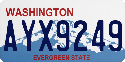 WA license plate AYX9249