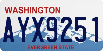 WA license plate AYX9251