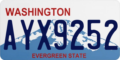 WA license plate AYX9252