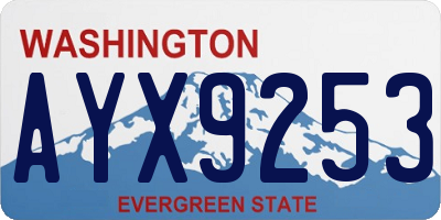 WA license plate AYX9253