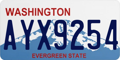 WA license plate AYX9254