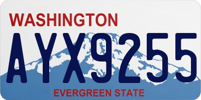 WA license plate AYX9255