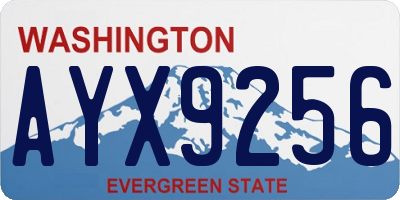 WA license plate AYX9256