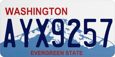 WA license plate AYX9257