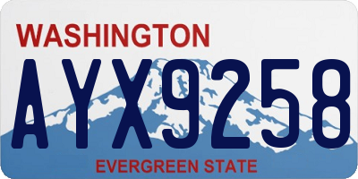 WA license plate AYX9258