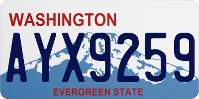 WA license plate AYX9259