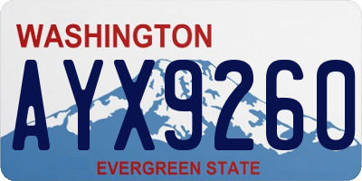 WA license plate AYX9260