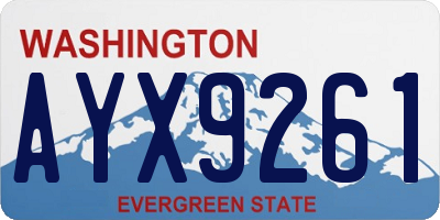 WA license plate AYX9261