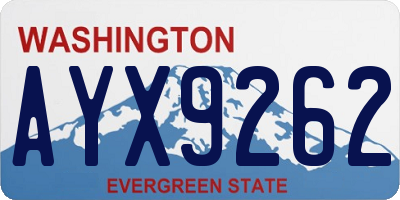 WA license plate AYX9262