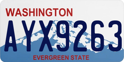 WA license plate AYX9263