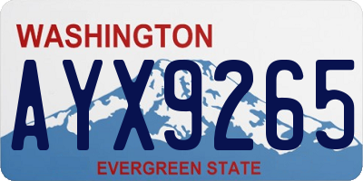 WA license plate AYX9265