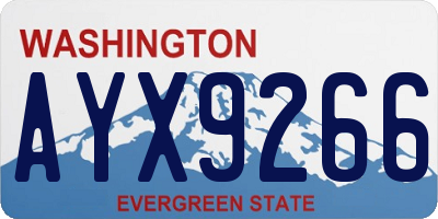 WA license plate AYX9266