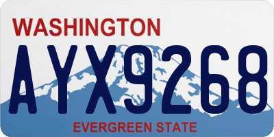 WA license plate AYX9268