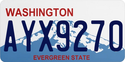 WA license plate AYX9270