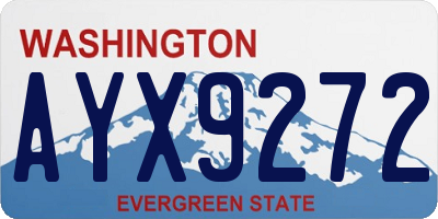 WA license plate AYX9272