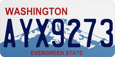 WA license plate AYX9273