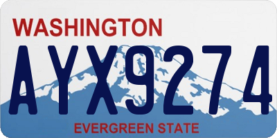 WA license plate AYX9274