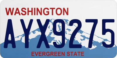 WA license plate AYX9275