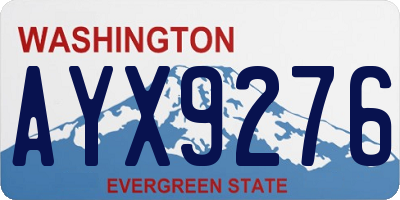 WA license plate AYX9276