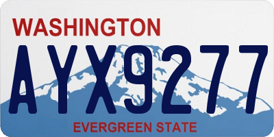 WA license plate AYX9277