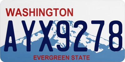 WA license plate AYX9278