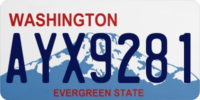 WA license plate AYX9281