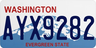 WA license plate AYX9282