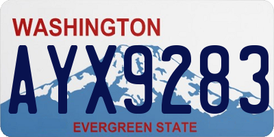 WA license plate AYX9283