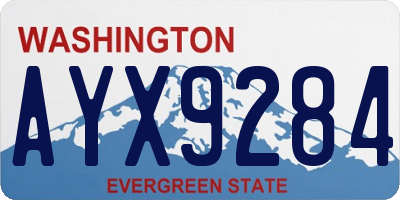 WA license plate AYX9284