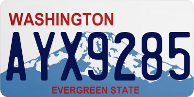 WA license plate AYX9285