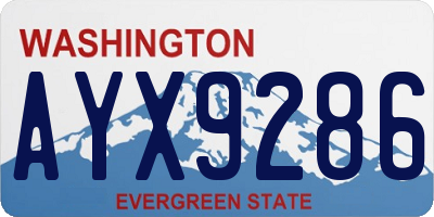 WA license plate AYX9286