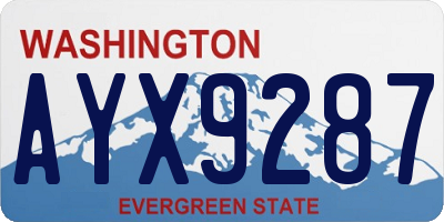 WA license plate AYX9287